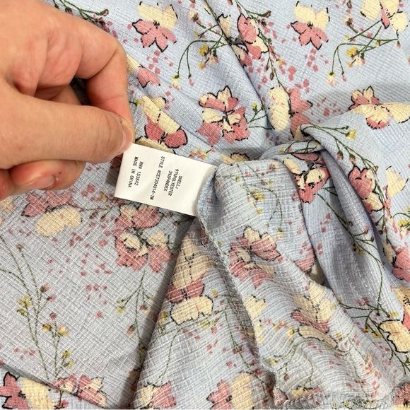 2/$25 MELLODAY Floral Lavender Purple Business Casual Feminine Pretty Blouse L - Picture 9 of 11